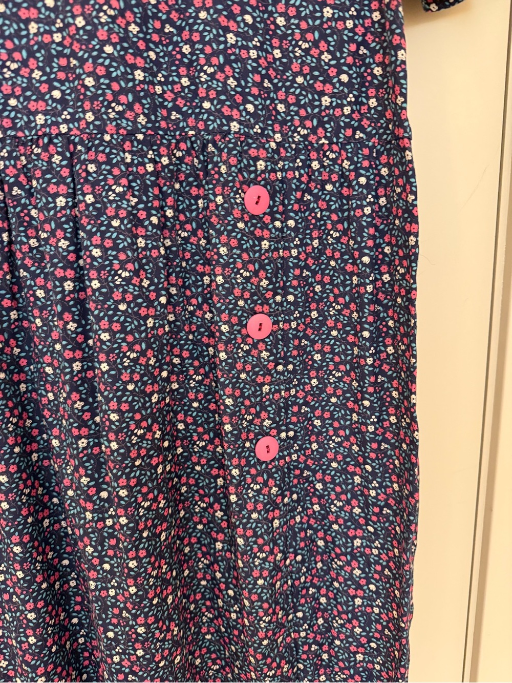 Vintage 80 Ditsy Floral Drop-Waist Dress Midi Cottagecore Jane Schaffhausen bell - Picture 3 of 5